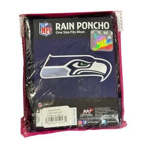 Seattle Seahawks NFL Rainproof Poncho One Size NEW Waterproof Unisex